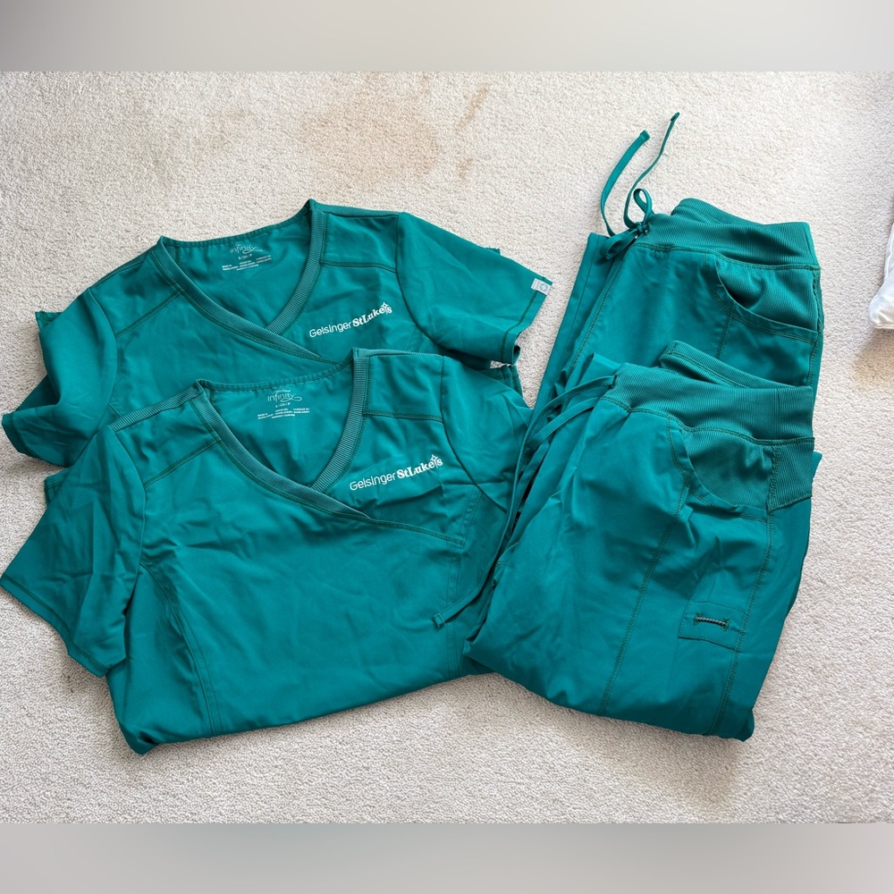 Cherokee Infinity Hunter Green Scrub Sets